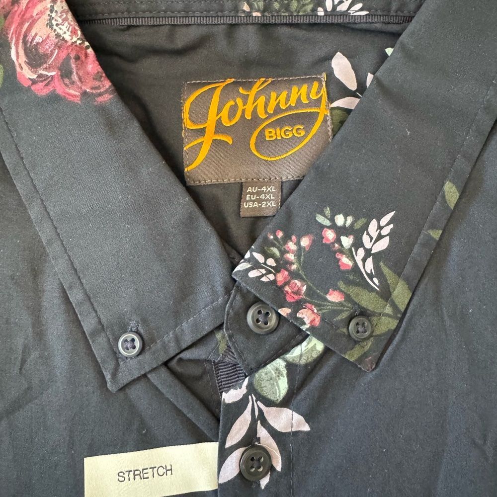 Johnny Bigg Navy Kennedy Floral Stretch Shirt NWT 5XL NWT - Picture 5 of 7